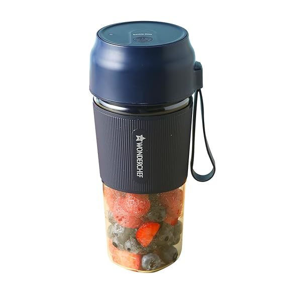 Buy Wonderchef Nutri-Cup Portable Blender | USB Charging | Smoothie Maker | SS Blades | Battery Operated Rechargeable Blender | 300ml | Compact Size | Blue in Built jar on EMI