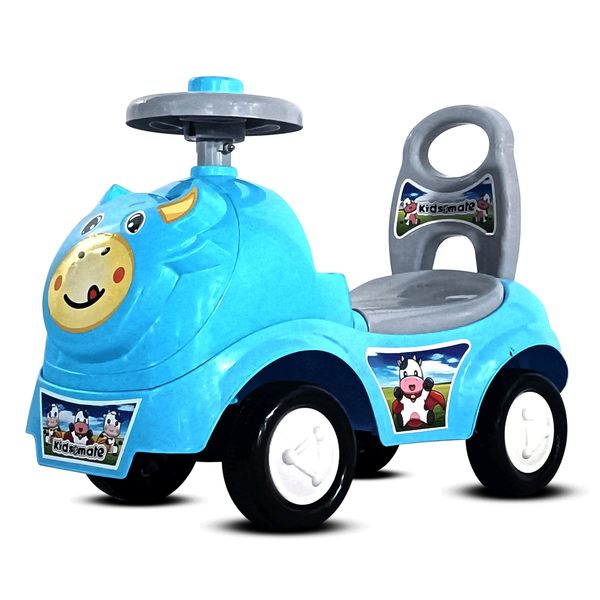 Buy Kidsmate Bunny Ride On Car with Music & Horn - Safe and Fun Push Car for Babies (1-3 Years) | Backrest, Storage, and Big Wheels | Perfect Toddler Ride-On Toy Tricycle (Blue) on EMI