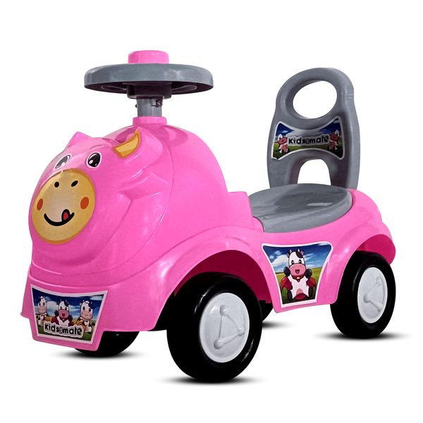 Buy Kidsmate Bunny Ride On Car with Music & Horn - Safe and Fun Push Car for Babies (1-3 Years) | Backrest, Storage, and Big Wheels | Perfect Toddler Ride-On Toy Tricycle (Pink) on EMI