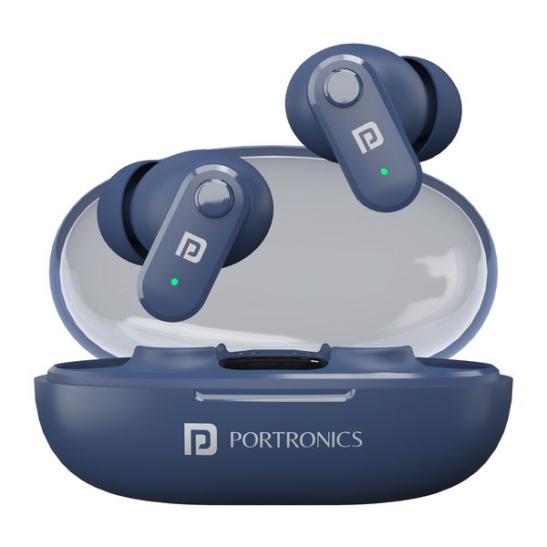 Buy Portronics Harmonics Twins S16 In Ear Wireless TWS Earbuds with 24 Hrs Playtime, Clear Calls, Game & Music Mode, Low Latency, Bluetooth 5.3v, LED Display, Type C Fast Charging(Blue) on EMI