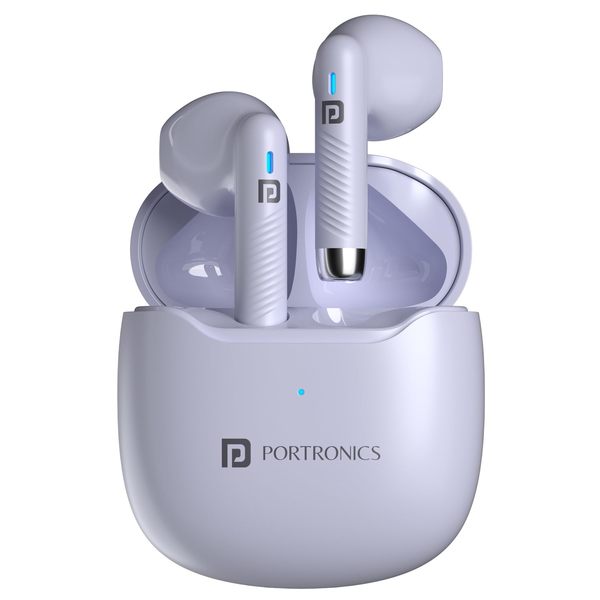 Buy Portronics Harmonics Twins S12 in Ear True Wireless Earbuds With Mic, 24H Playtime, Game/Music Mode, Touch Control, 10mm Dynamic Driver, Bluetooth 5.3v,IPX5 Water Resistance, Type C Fast Charging(Purple) on EMI