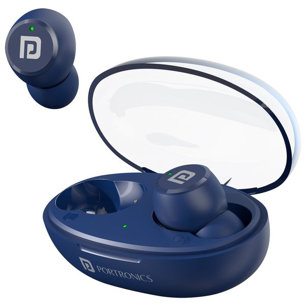 Buy Portronics Harmonics Twins S13 in Ear True Wireless Earbuds with Mic, 24H Playtime, Game/Music Mode, Touch Control, 8mm Driver, Bluetooth 5.3v,IPX5 Water Resistance, Type C Fast Charging(Blue) on EMI