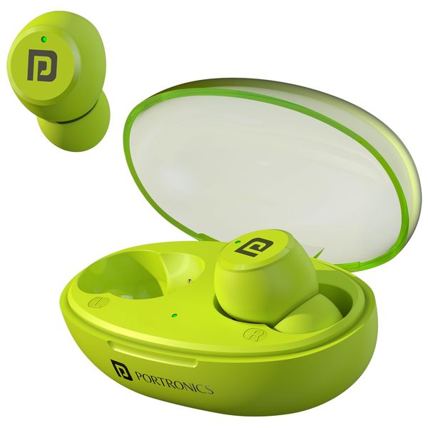 Buy Portronics Harmonics Twins S13 in Ear True Wireless Earbuds with Mic, 24H Playtime, Game/Music Mode, Touch Control, 8mm Driver, Bluetooth 5.3v,IPX5 Water Resistance, Type C Fast Charging(Green) on EMI