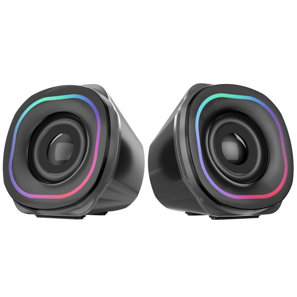 Buy Portronics In Tune 5 12W Portable USB Powered Wired Speaker With Volume Control, 3.5mm AUX In, HD Sound, 2.0 Channel, RGB Lights Controls, Multimedia Speaker For PC, Gaming, Desktop And Laptop(Black) on EMI