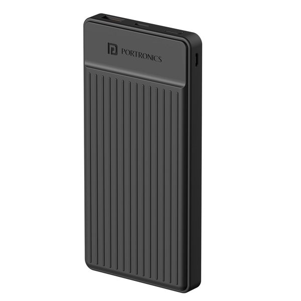 Buy Portronics Luxcell B12 10,000mAh 12W Ultra Slim Power Bank with USB-A Output Port & Dual Input Ports (Micro & Type C) (Black) on EMI