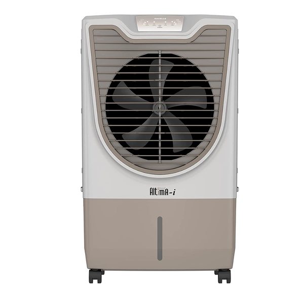 Buy Havells Heavy Duty Air Cooler 70 Litres | Electronic Panel with Remote | Powerful Air Delivery | Ice Chamber, Low Water Alarm | Odour Free 3 Side Honeycomb Pads | Altima-i (White/Champagne Gold) on EMI