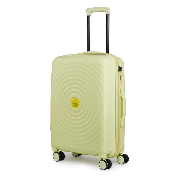 Buy Nasher Miles Goa Hard-Sided Polypropylene Check-in Luggage Olive Green Yellow 24 inch |65cm Trolley Bag on EMI