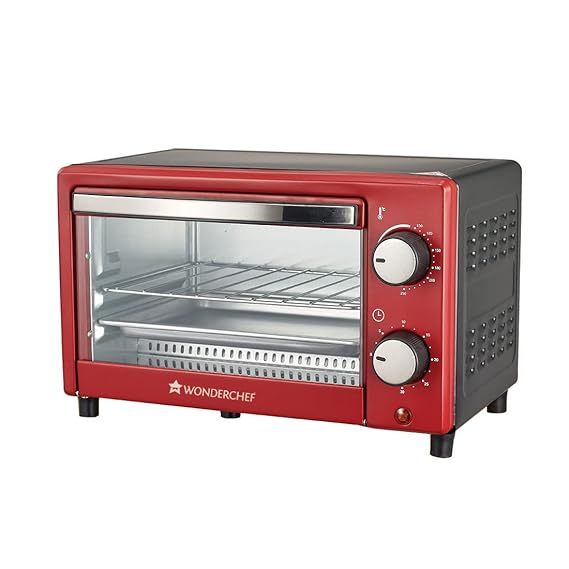 Buy Wonderchef Oven Toaster Griller (OTG) Crimson Edge - 9 Litres - with Auto-shut Off, Heat-resistant Tempered Glass, Multi-stage Heat Selection, 2 Yrs Warranty, 650W, Red | Bake Grill Roast | Easy clean on EMI