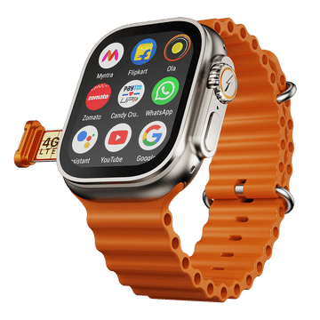 Buy Fire Boltt Oracle Smartwatch Android OS, 4G LTE SIM + WiFi connectivity, Play Store- unlimited apps, 1.96 display, a robust 700 mAh battery & amazing strap designs (Orange-Horizon) on EMI