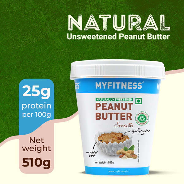 Buy MyFitness Natural Peanut Butter (Smooth, 510 grams) on EMI