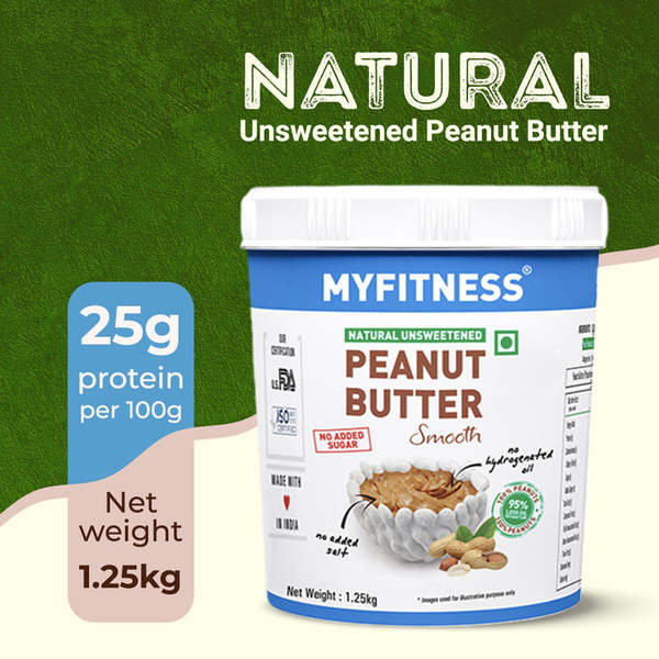 Buy MyFitness Natural Peanut Butter (Smooth, 1.25kg) on EMI
