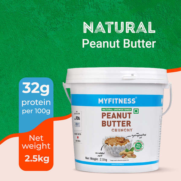 Buy MyFitness Natural Peanut Butter (Crunchy, 2.5kg) on EMI