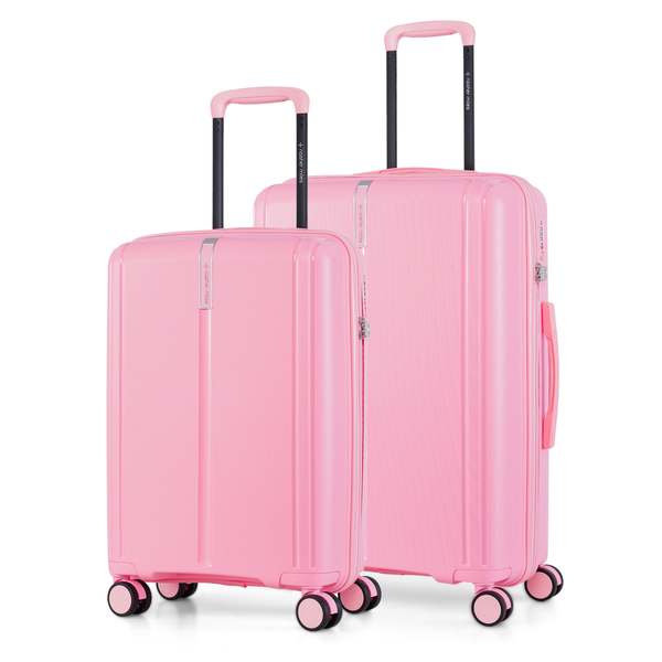 Buy Nasher Miles The Line Hard-Sided Polypropylene Luggage Set of 2 Pink Trolley Bags (55 & 65 cm) on EMI