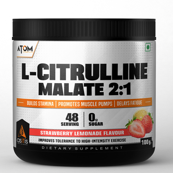 Buy AS-IT-IS ATOM L Citrulline Malate 2:1 - 100gms - Strawberry Lemonade on EMI