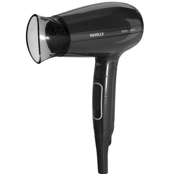 Buy Havells 1600W Unisex Foldable Hair Dryer | 2 Heat Settings with Cool Shot (Hot/Warm) | Heat Balance Technology | Midnight Black | Your perfect Blow dry companion for Effortless Hair Styling | HD3191 on EMI