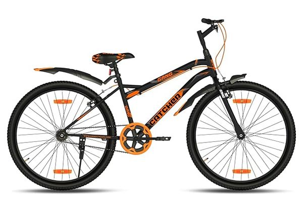 Buy GANG CATCHER UG Non-Suspension V-Brake 26T (Frame : 15 Inches) Single Speed Mountain Cycle (Black, Orange) on EMI