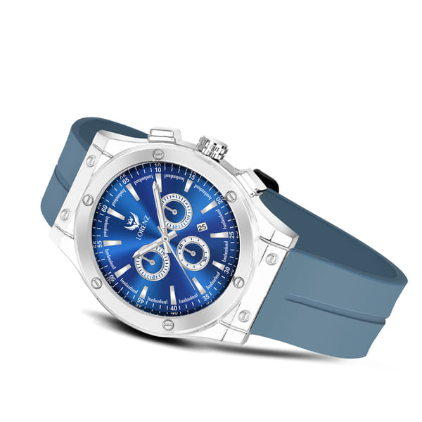 Buy Lorenz Blue Date Dial Analog Watch with Blue Magnetic Lock Strap | Watch For Men | MK-4086R on EMI