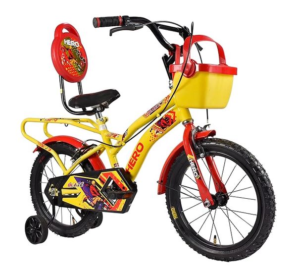 Buy Hero Blaze 16T Bicycle for Kids | Single Speed | Yellow-Red on EMI