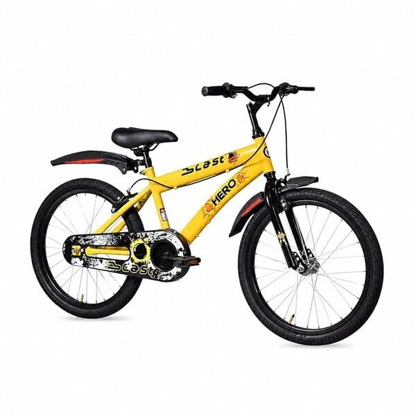 Buy Hero Blast 16T Kids Cycle With Training Wheels And Mudguards, Yellow, Self Assembly Kids(Age 4 To 8 Yrs), 12 Inch Frame, Rigid Suspension, 95% Assembled Cycle on EMI