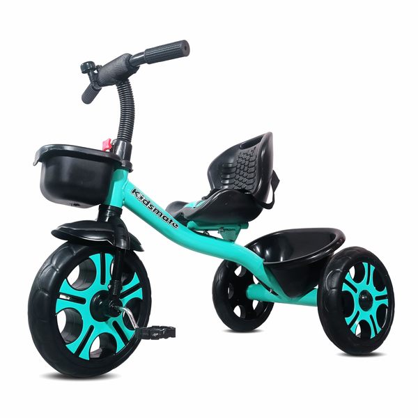 Buy Kidsmate Ninja Plug N Play Durable Kids/Baby Tricycle, Safe & Secure, Storage Basket, Cushion Seat and Seat Belt for 12 Months to 48 Months Boys/Girls/Carrying capacity upto 30 Kgs (Sea Green) on EMI