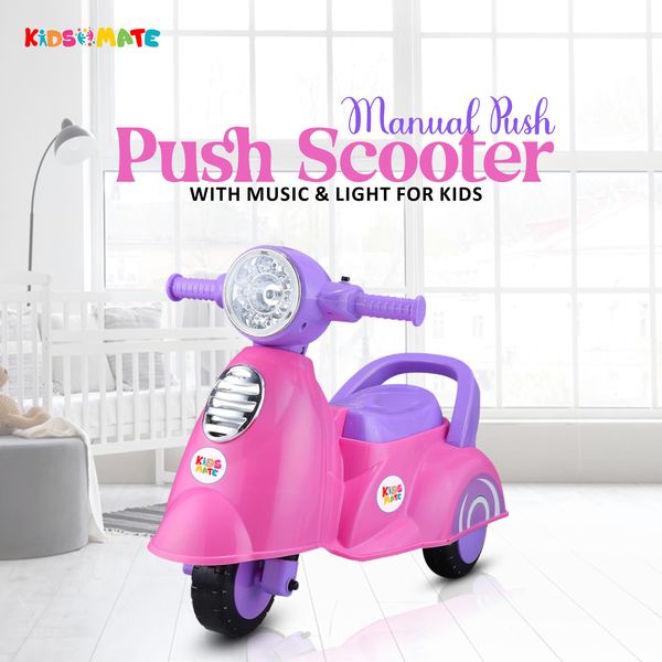 Buy Kidsmate Rhino Push Scooter: A Fun Ride On Experience with Music & Light for Kids | Boys/Girls Age 2-5 Years | Exciting and Safe Outdoor Toy (Pink/Purple) on EMI