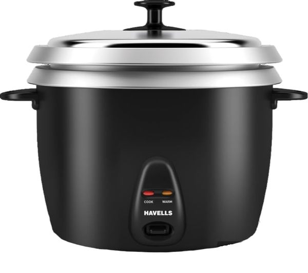 Buy HAVELLS RISO Plus 1.8 L 2 Bowl Rice Cooker, 700 W, 1.8L,3 X Protection, 1 mm Thick 2 inner bowl, SS 304 stainless steel Lid(Black) on EMI