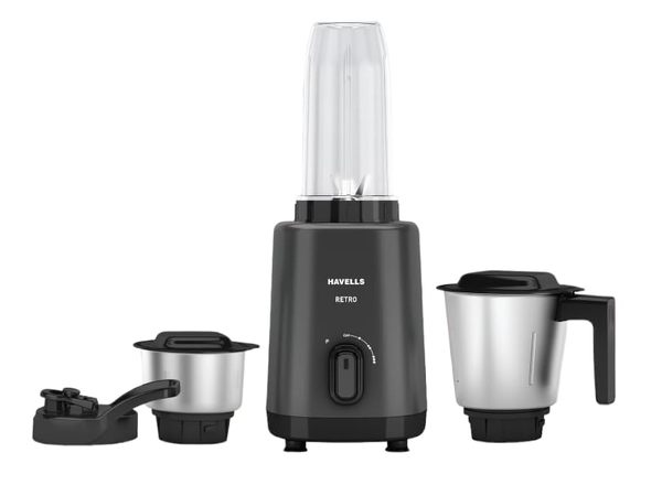 Buy HAVELLS RETRO NUTRI XL 500 Mixer Grinder (3 Jars, Black) on EMI