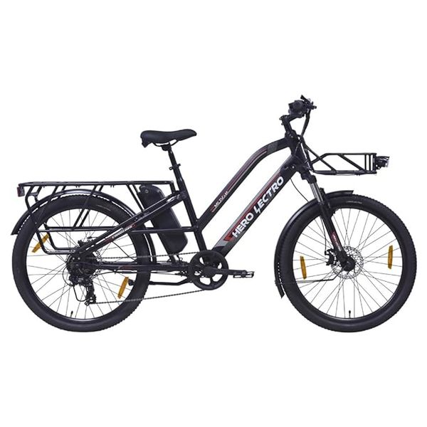 Buy Hero Lectro MUV-E 26T Electric Cycle | 7 Speed Gear | 250W Motor | 36V/2A (Li-ion) 14.5Ah Battery | Speed Upto 25 Kmph | Range Upto 70 KM/Charge | Load Capacity 120 KG | Black on EMI
