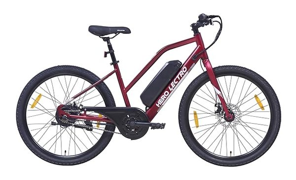Buy Hero Lectro H4 26T Single Speed Electric Cycle for Men | 250W Motor | 36V/2A (Li-ion) 7.8Ah Battery | Speed Upto 25 Kmph | Range Upto 40 KM/Charge (Red) on EMI