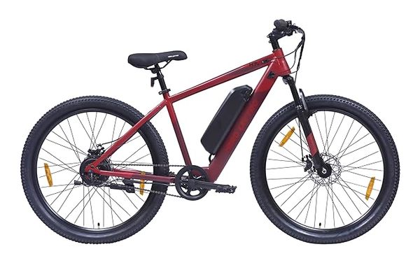 Buy Hero Lectro H7+ 27.5T Single Speed Electric Cycle for Men | 250W Motor | 36V/2A (Li-ion) 7.8Ah Battery | Speed Upto 25 Kmph | Range Upto 40 KM/Charge (Red) on EMI