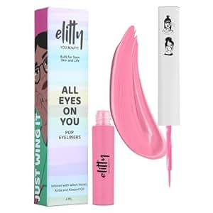 Buy Elitty Pink Pop Colour Eyeliner, Matte Finish | Long Lasting, Water Proof, Smudge Proof | Amla and Almond oil enriched| Vegan & Cruelty Free, Easy Application, Liquid Eyeliner (Crossbow) - 4ml Pack of 1 on EMI