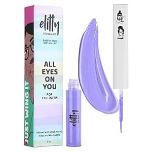 Buy Elitty Purple Pop Colour Eyeliner, Matte Finish | Long Lasting, Water Proof, Smudge Proof | Amla and Almond oil enriched| Vegan & Cruelty Free, Easy Application, Liquid Eyeliner (Lilac Dreams) - 4ml Pack of 1 on EMI