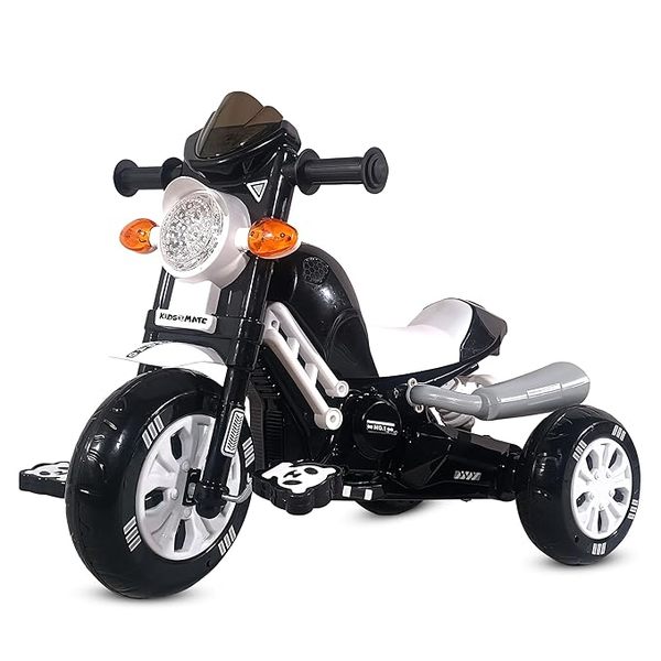 Buy Kidsmate Turbo Bike Pedal Tricycle for Kids | Musical Horn & Lights | Ages 3-6 | Black-White on EMI