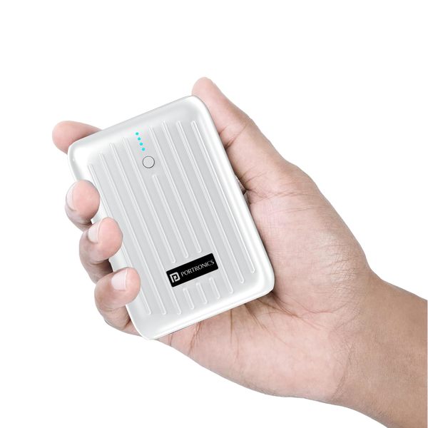 Buy Portronics Zapcell 10K Advanced 10000 mAh Smallest Power Bank with 22.5W Max Output, LED Indicator, Mach USB-A Output, Type C PD Output, Type C Input, Credit Card Size Power Bank(White) on EMI