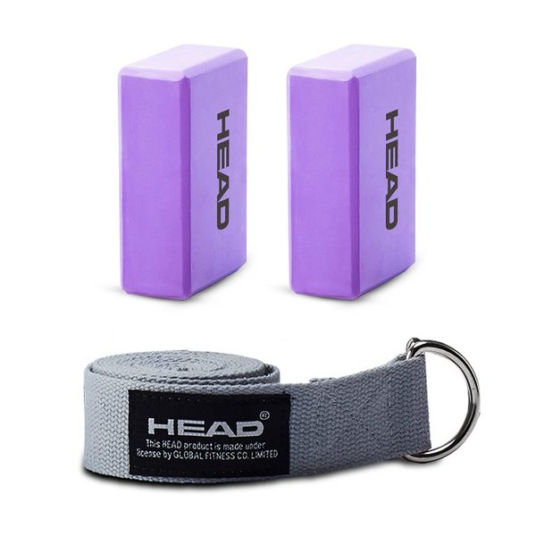 Buy HEAD Wellness Yoga Block/Brick (Set of 2) + Yoga Belt | Improved Strength, Aid Balance, and Flexibility on EMI