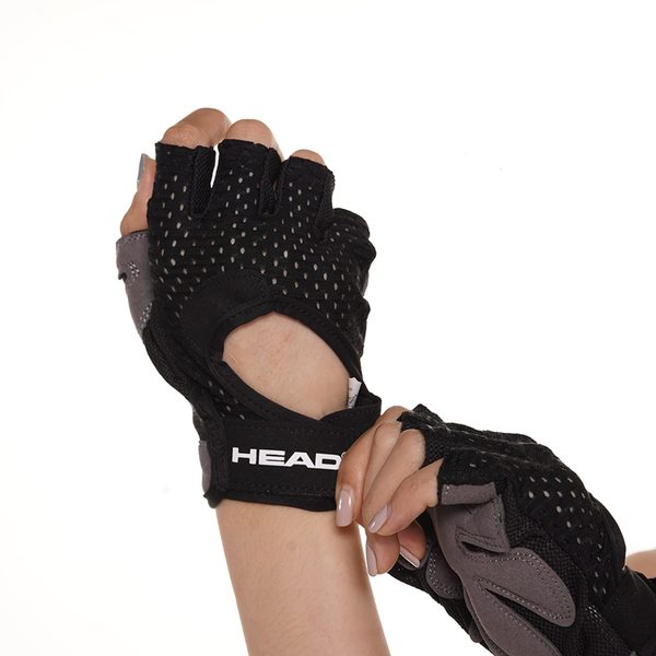 Buy HEAD Pro Fitness Gloves - Gym, Pull Ups, Cross Training | Half-Finger | Wrist Protection | Anti-Slip, Breathable | Soft Gym Accessories (Black) on EMI