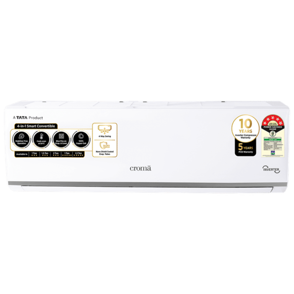 Buy Croma 4 in 1 Convertible 1.5 Ton 5 Star Inverter Split AC with Dust Filter (2024 Model, Copper Condenser) on EMI