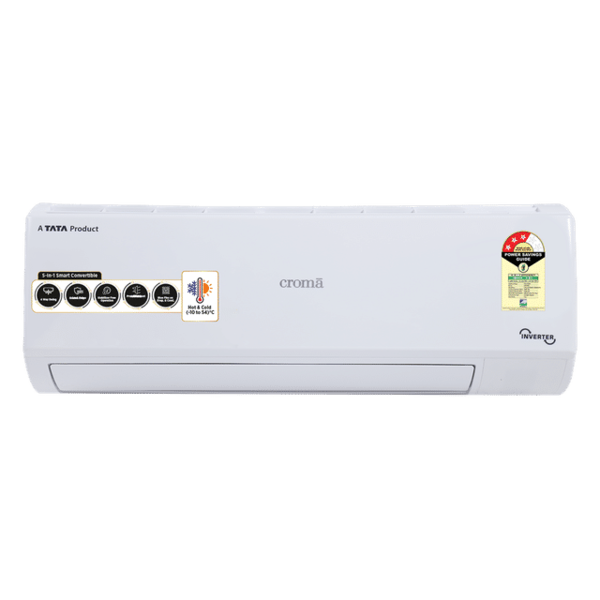 Buy Croma 5 in 1 Convertible 1.5 Ton 3 Star Hot and Cold Split AC with PM 2.5 Filter (2024 Model, Copper Condenser) on EMI