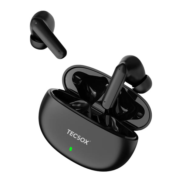 Tecsox Fire On Ear TWS Black | 30 Hr Playtime