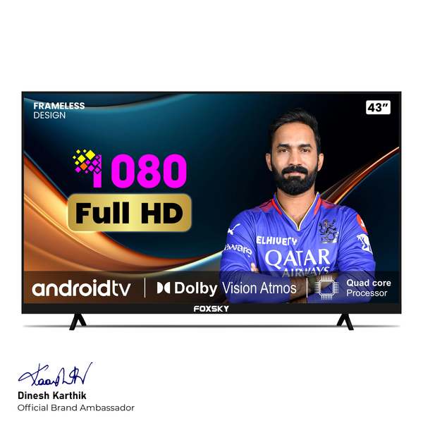 Buy Foxsky 108 cm (43 inches) Full HD Smart LED TV 43FS-VS (Frameless Edition) | With Voice Assistant on EMI