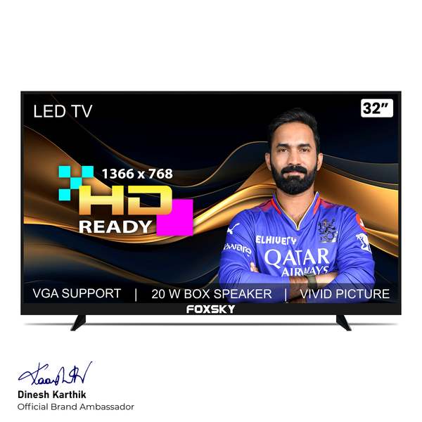 Buy Foxsky 80 cm (32 inches) HD Ready LED TV 32FSN With A+ Grade Panel (slim bezels) on EMI