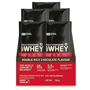 Buy Optimum Nutrition (ON) Gold Standard 100% Whey Protein Powder- 5 X 30.4 g Single Serve Sachets (Double Rich Chocolate), for Muscle Support & Recovery, Vegetarian - Primary Source Whey Isolate on EMI