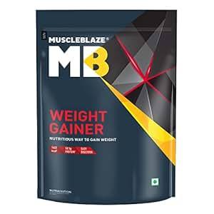 Buy MuscleBlaze Weight Gainer Powder with Added Digezyme (Chocolate, Pack of 1 kg / 2.2 lb) on EMI