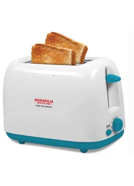 Buy Maharaja Whiteline Toaster - Magic 750 Watt Pop Up Toaster | White & Blue on EMI