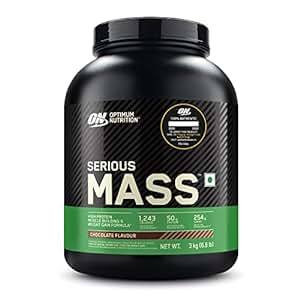 Buy Optimum Nutrition (On) Serious Mass High Protein High Calorie Weight Gainer Powder - 3 Kg (Chocolate) With Vitamins And Minerals, Vegetarian on EMI
