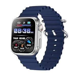 Buy pTron Reflect Pro 1.85" Full Touch Display Smartwatch, Bluetooth Calling, 600 NITS, Digital Crown, Metal Frame, 100+ Watch Faces, HR, SpO2, Voice Assist, 5 Days Battery Life & IP68 (Blue) on EMI