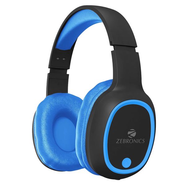 Buy Zebronics Thunder Bluetooth 5.3 Wireless Over Ear Headphones With 60H Backup, Gaming Mode, Dual Pairing, Enc, Aux, Micro Sd, Voice Assistant, Comfortable Earcups, Call Function (Blue) on EMI