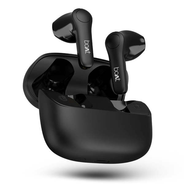 Buy Boat Airdopes Atom 81 Pro Wireless Earbuds with 100 Hours Playback, Quad Mics with ENx, In-ear Detection, IPX5 Resistance (Obsidian Noir) on EMI