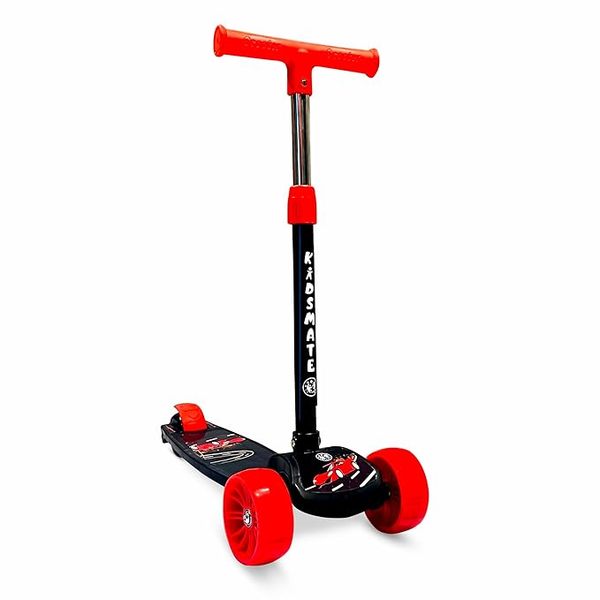 Buy Kidsmate Cruiser Kick Scooter with Broad Wheels Without Lights| 3-Wheel Skating Scooter for Boys & Girls of Ages 6-12 Years | 5-Level Adjustable Height, and Easy Fold Design (Black) on EMI