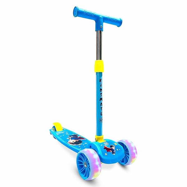 Buy Kidsmate Rider Pro Kick Scooter 3-Wheel Skating Scooter for Boys & Girls, Ages 6-12, with PU Light-Up LED Wheels, 5-Level Adjustable Height, and Easy Fold Design (Blue) on EMI